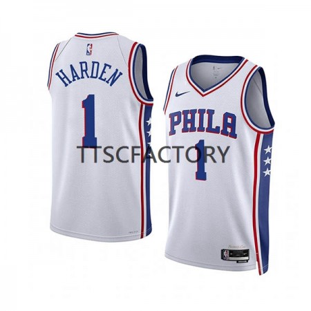 Canotte Uomo Philadelphia 76ers James Harden 1 Nike 2022-23 Association Edition Bianco Swingman